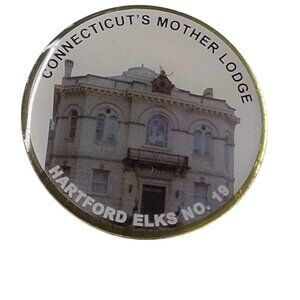Hartford Connecticut Elks Mother Lodge #19 Lapel Pin Building Photo BPOE